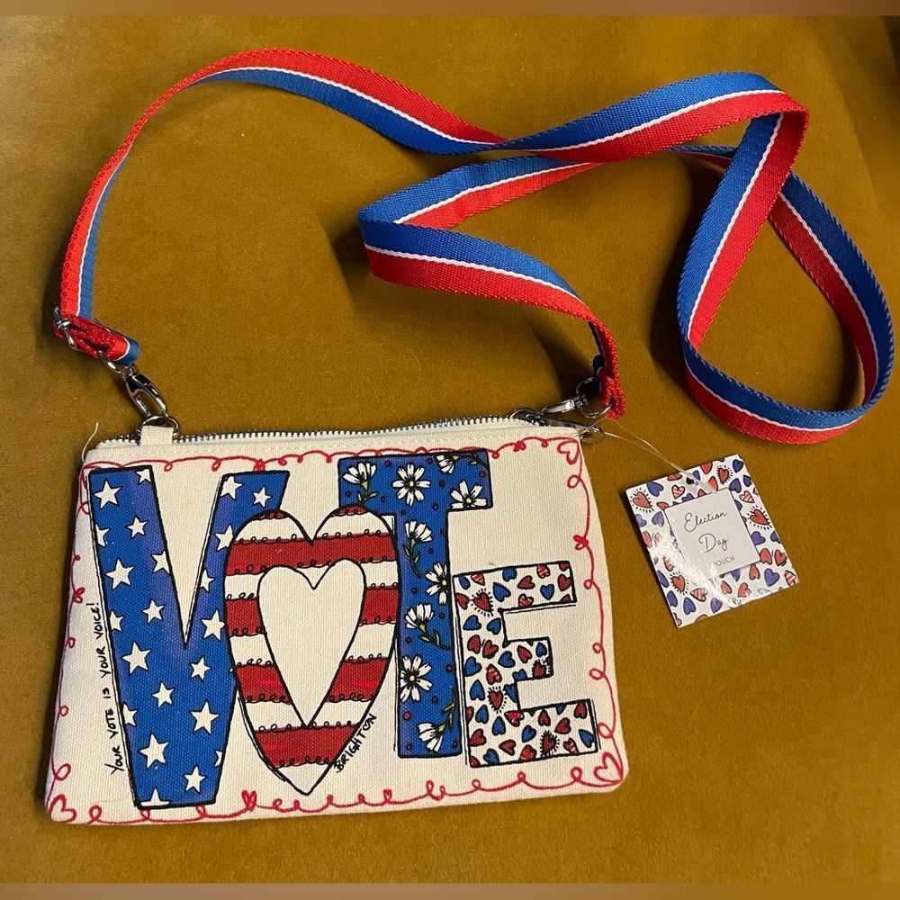 NWT Brighton Election Day Pouch Red, White& Blue